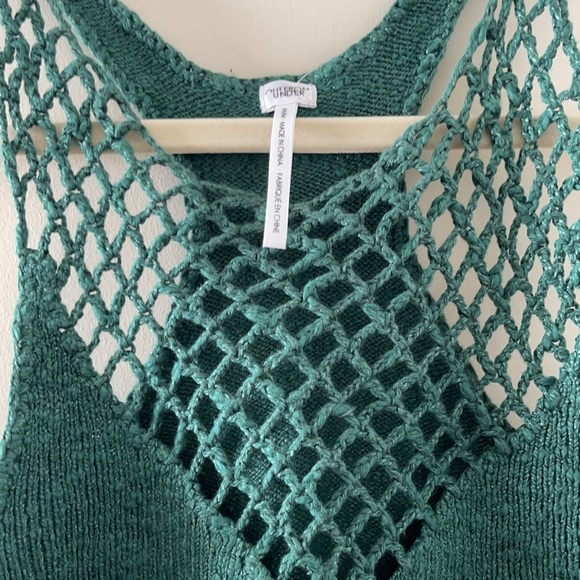 NWT UO Out From Under Green Knit/Crochet Crop Tank - Picture 4 of 4